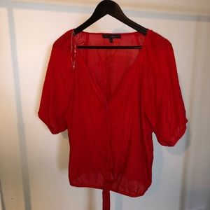 HeartSoul red pullover shirt with tie at waist